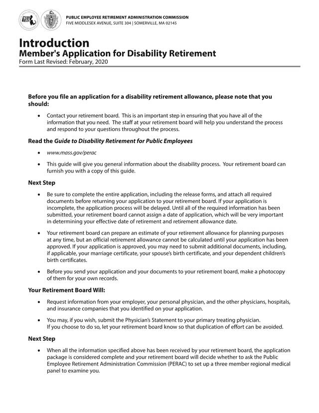 MemberS Application For Disability Retirement screenshot