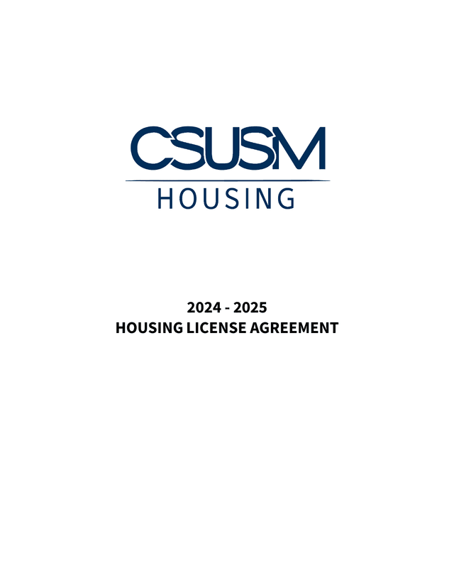 2024   2025 HOUSING LICENSE AGREEMENT screenshot