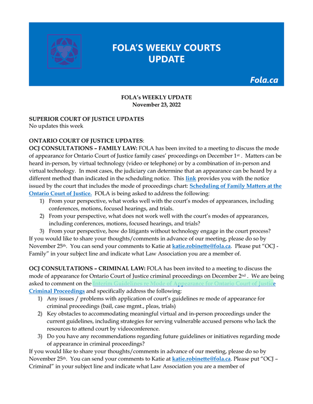 FOLAS Weekly Update screenshot