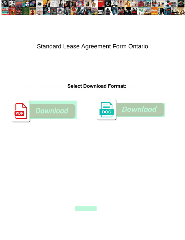 Standard Lease Agreement Form Ontario screenshot
