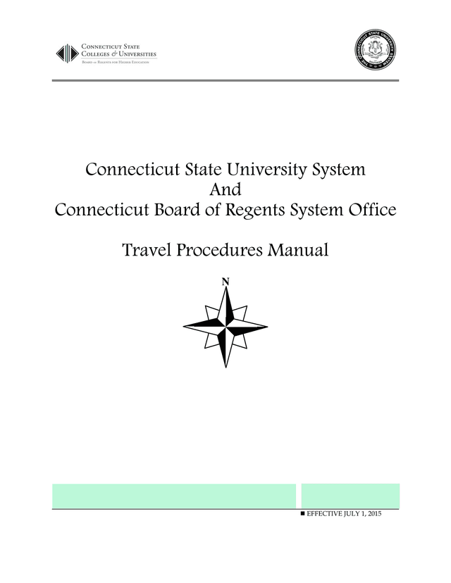 Connecticut State University System And Connecticut Board Of Regents System Office Travel Procedures screenshot