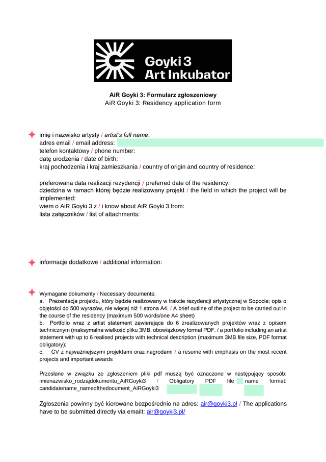 AiR Goyki 3 Formularz Zgoszeniowy screenshot