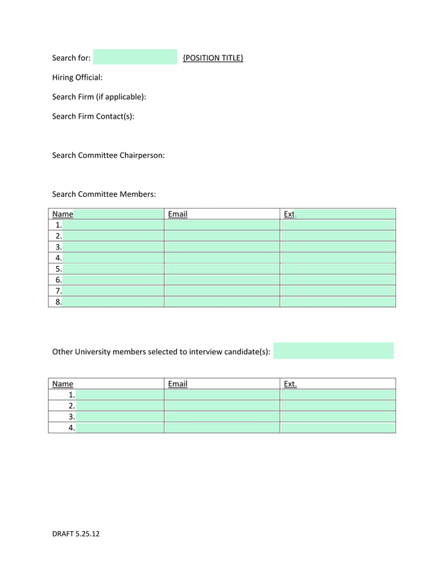 Position Search Form screenshot