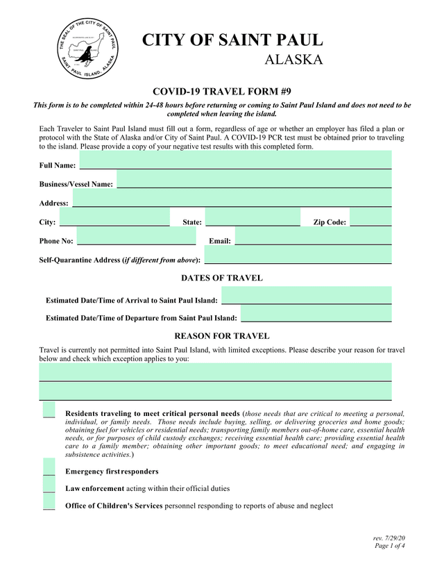 COVID 19 Travel Form 9 screenshot