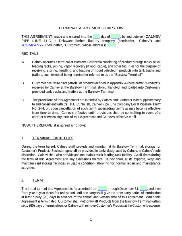 Terminal Agreement   Barstow screenshot