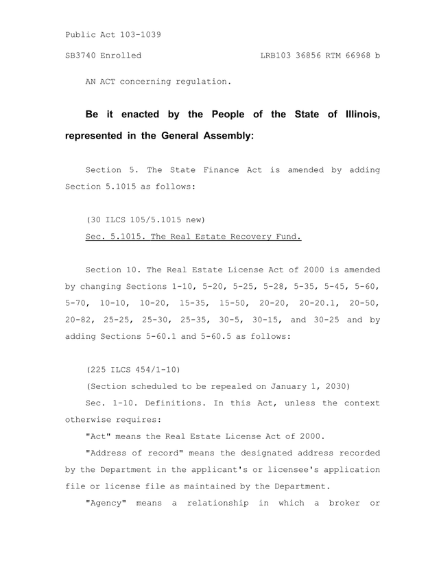 Real Estate License Act Amendment screenshot