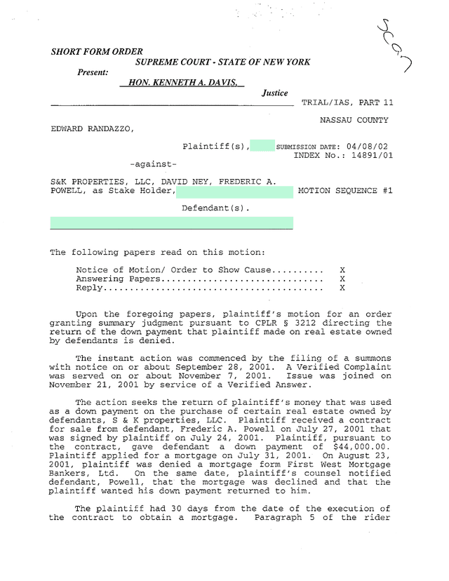 Motion For Summary Judgment screenshot