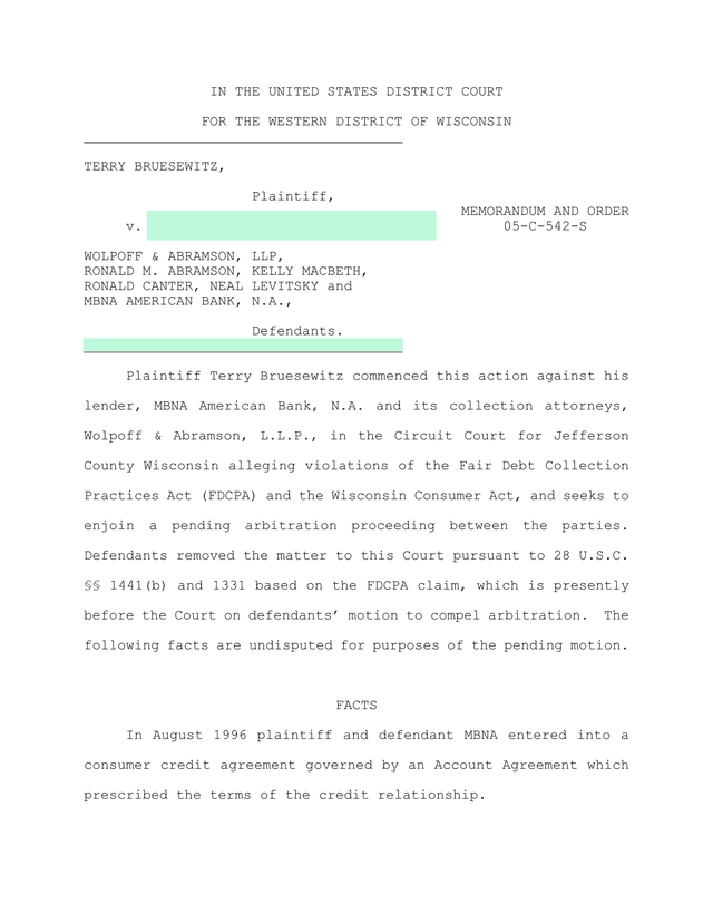Memorandum And Order 05 C 542 S screenshot