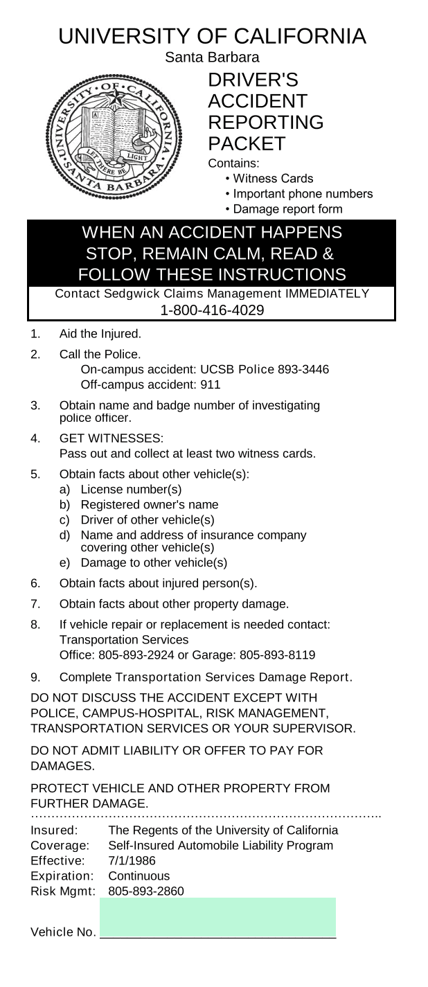 DriverS Accident Reporting Packet screenshot