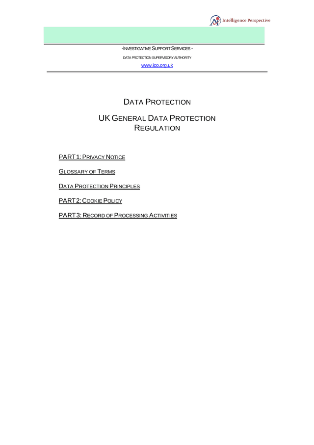 Data Protection Privacy Notice screenshot