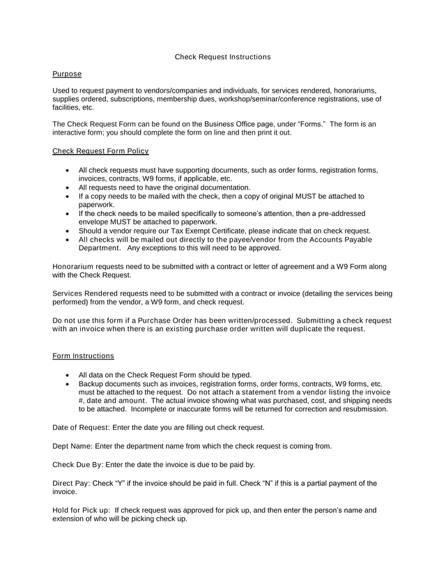 Check Request Instructions screenshot