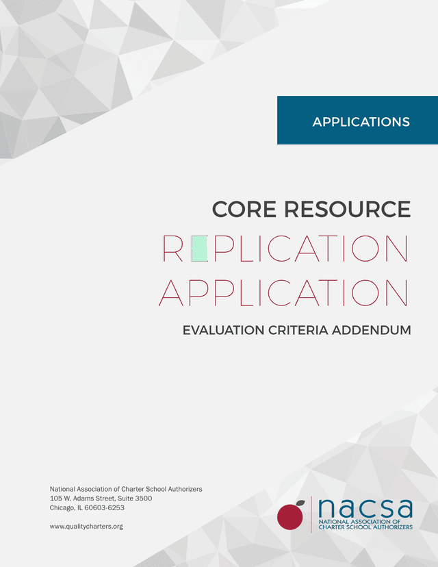 Replication Application Evaluation Criteria screenshot