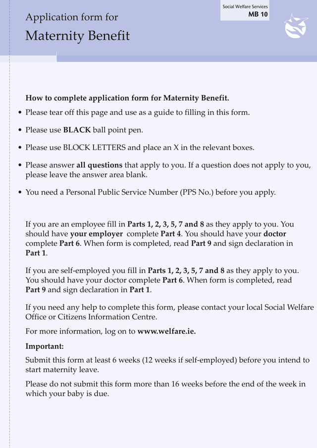 Application Form For Maternity Benefit screenshot