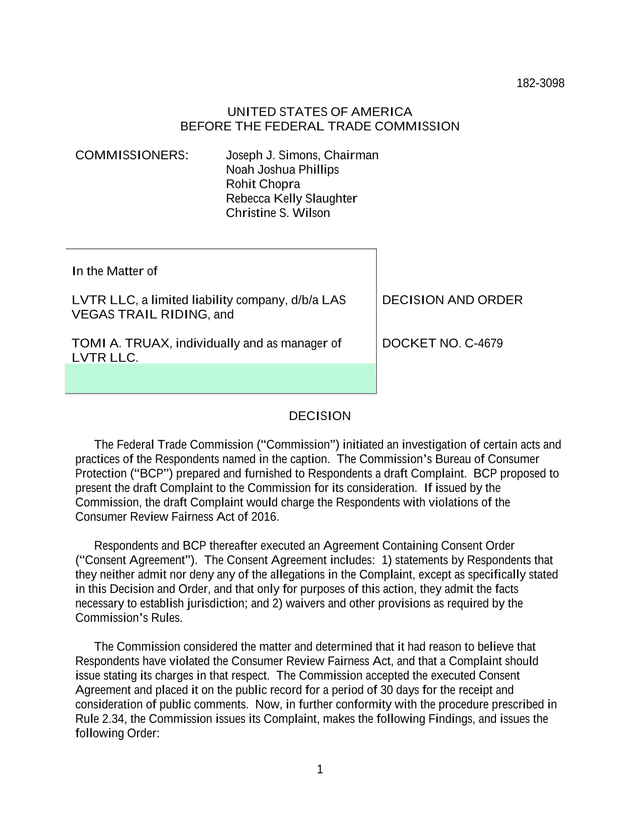 Decision And Order   LVTR LLC And Tomi A. Truax screenshot
