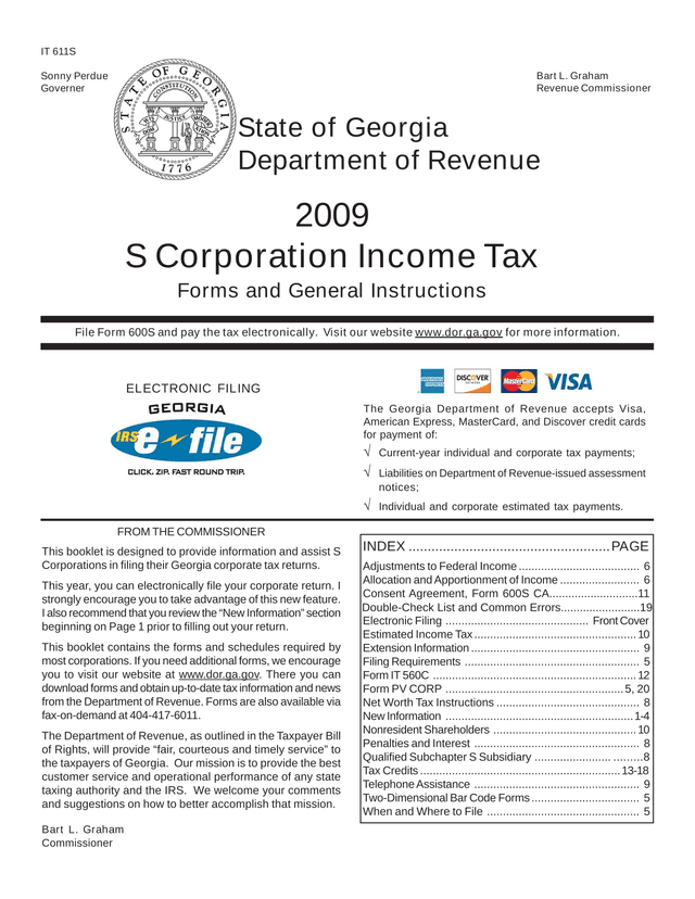 S Corporation Income Tax Forms And General Instructions screenshot