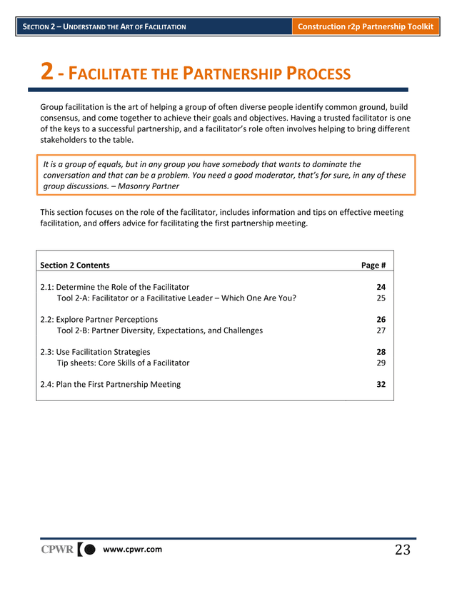 Construction R2p Partnership Toolkit screenshot