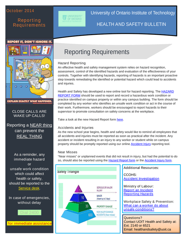 Health And Safety Bulletin screenshot