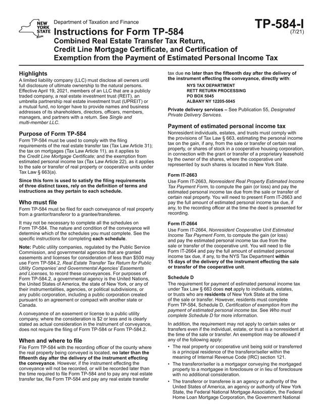 Form TP 584 Instructions screenshot