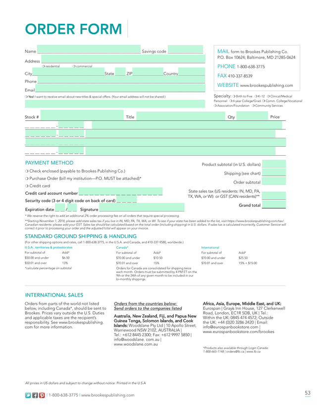 Order Form screenshot