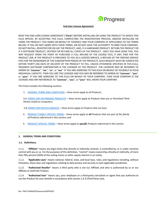 End User License Agreement screenshot