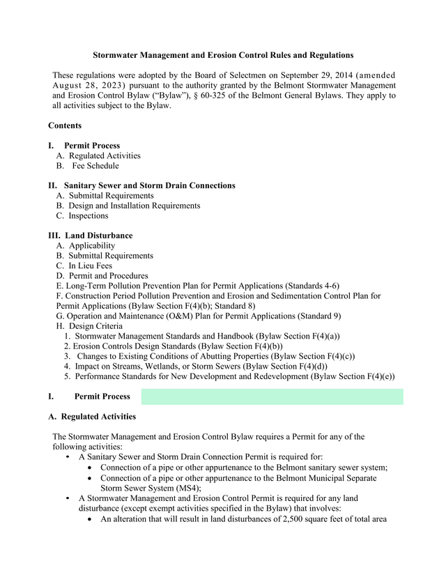 Stormwater Management And Erosion Control Rules And Regulations screenshot