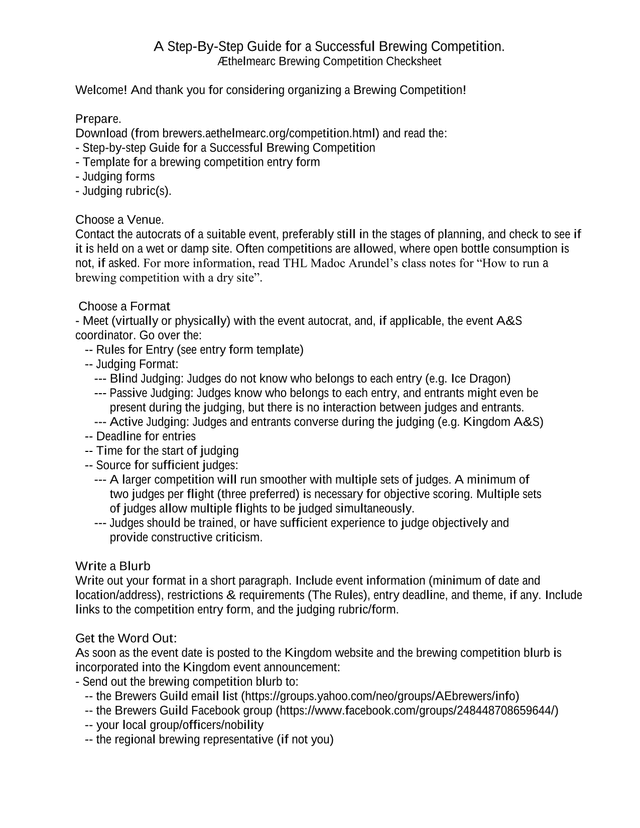 Thelmearc Brewing Competition Checksheet screenshot