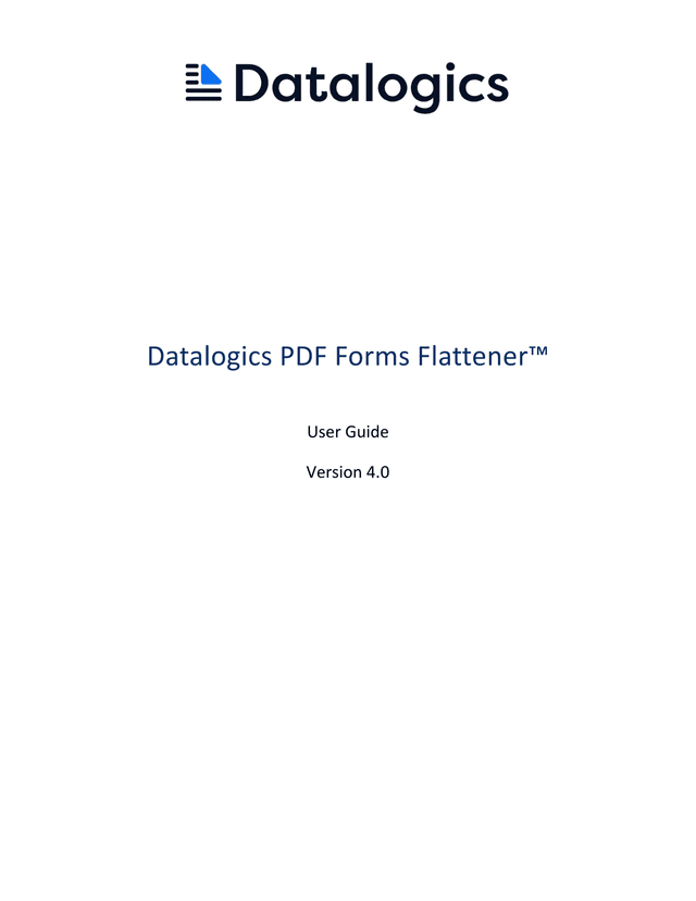 Datalogics PDF Forms Flattener User Guide screenshot