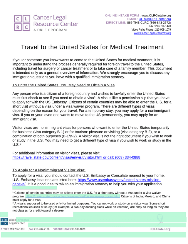 Travel To The United States For Medical Treatment screenshot
