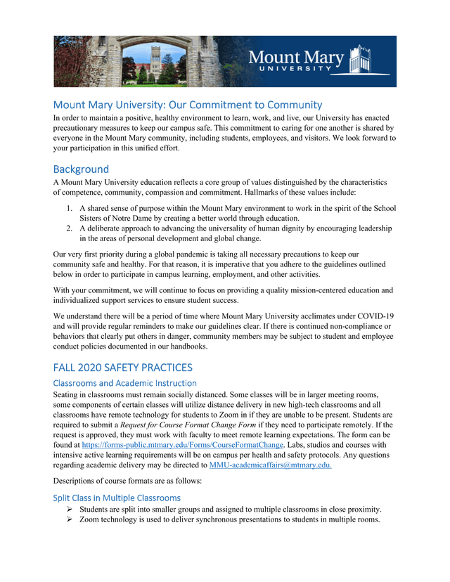 Mount Mary University Our Commitment To Community screenshot