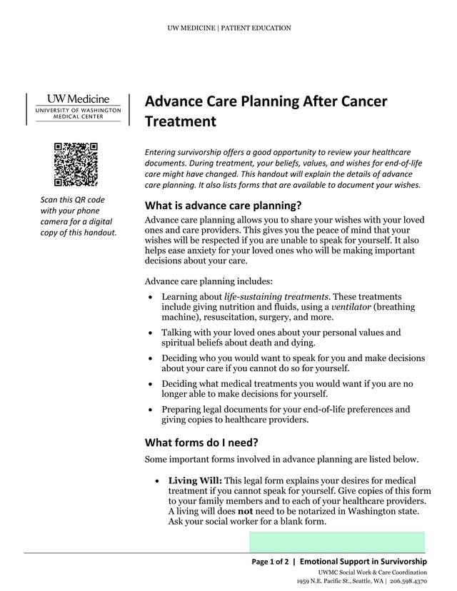 Advance Care Planning After Cancer Treatment screenshot