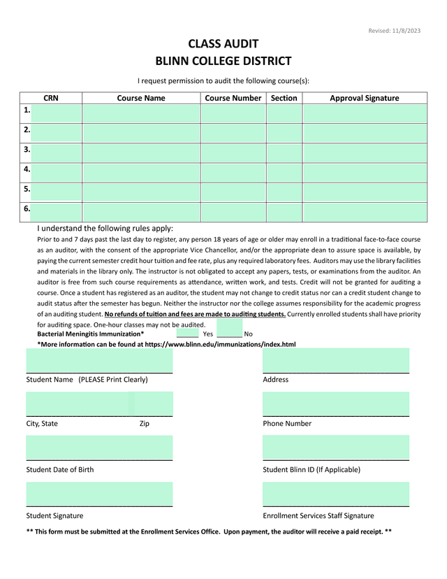 Class Audit screenshot