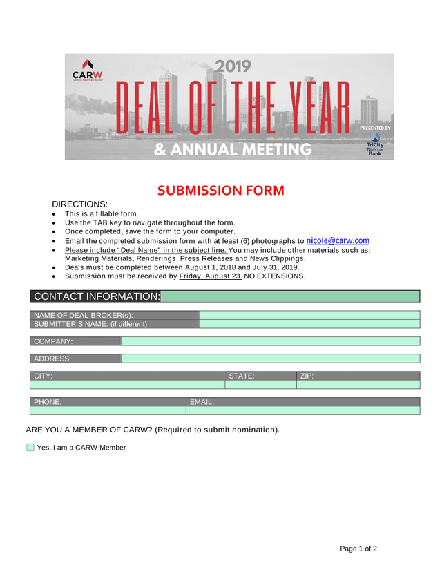 SUBMISSION FORM screenshot
