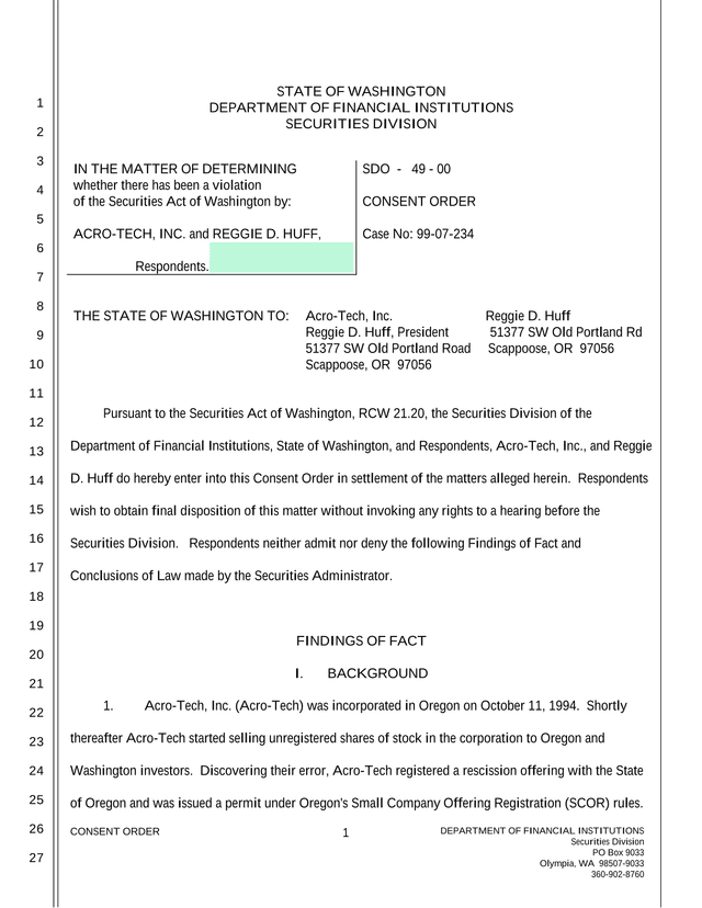 CONSENT ORDER screenshot