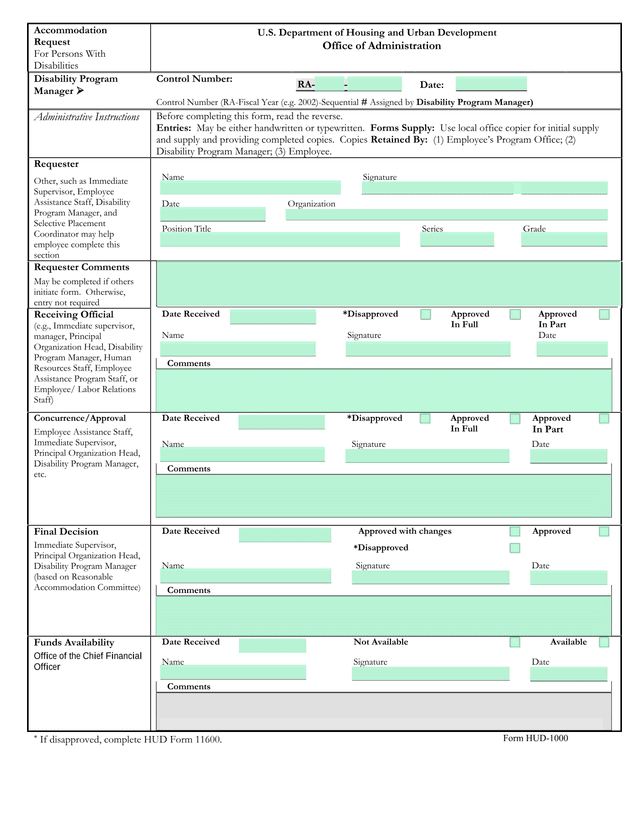 Accommodation Request For Persons With Disabilities screenshot