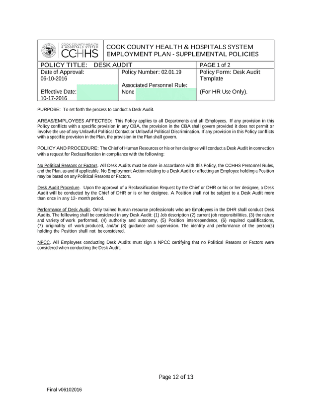DESK AUDIT screenshot