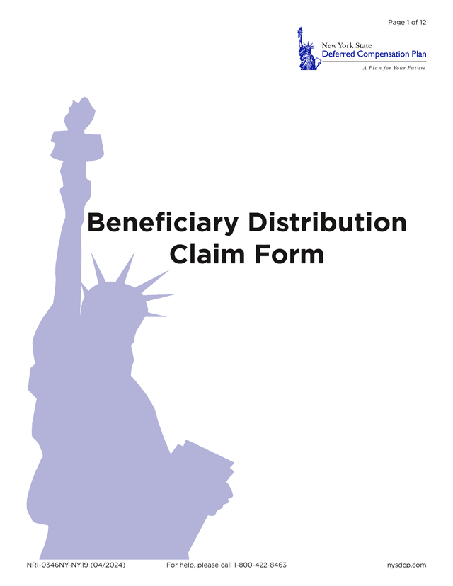 Beneficiary Distribution Claim Form screenshot