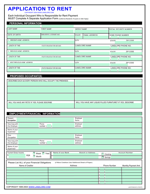 Application To Rent screenshot