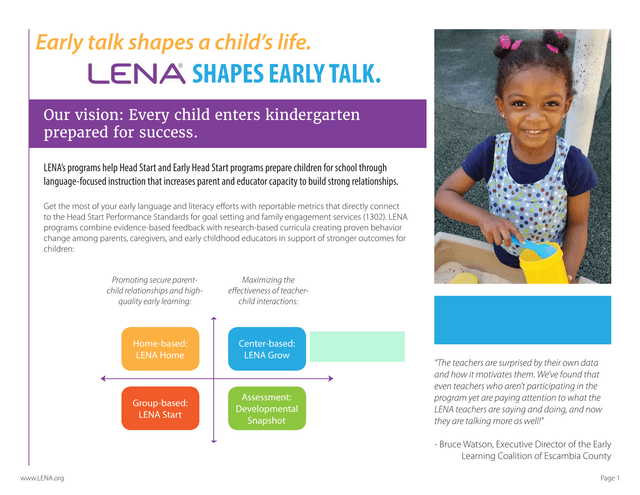 Head Start Performance Standards Satisfied By LENAS Programs And Assessments LENA Grow screenshot