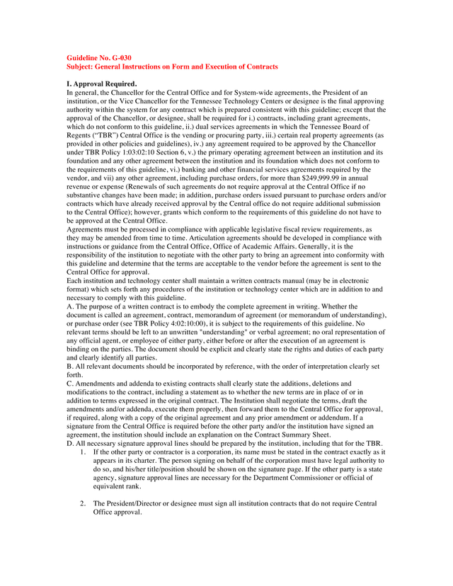 Guideline No. G 030 screenshot