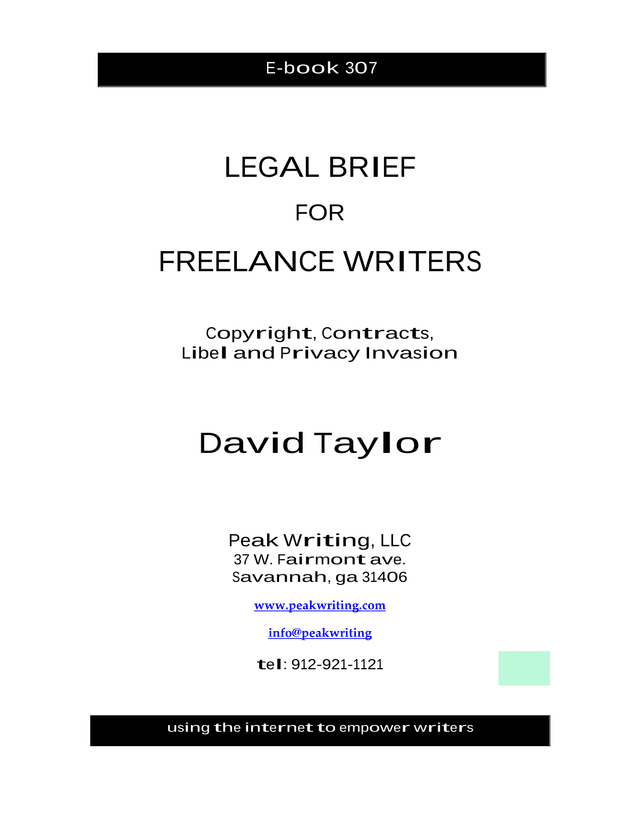 Legal Brief For Freelance Writers screenshot