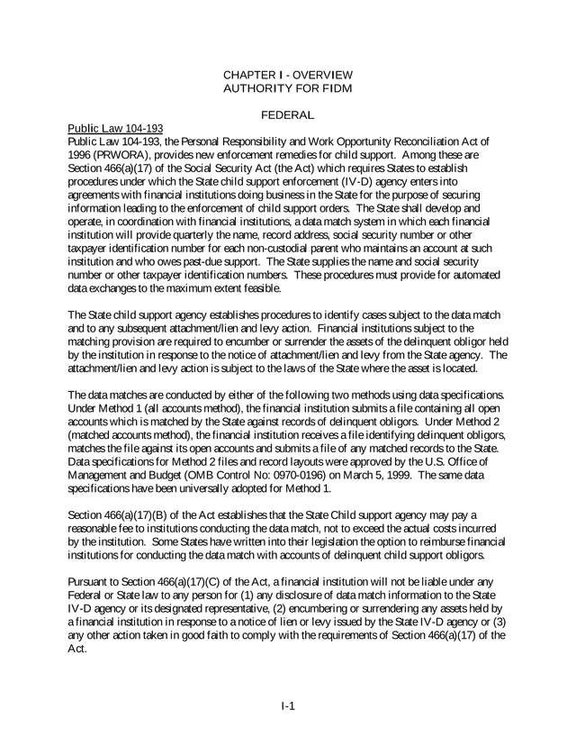 Chapter I   Overview Authority For FIDM screenshot