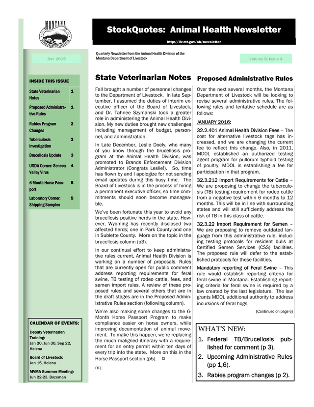 StockQuotes Animal Health Newsletter screenshot