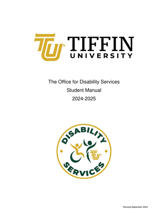 The Office For Disability Services Student Manual 2024 2025 screenshot