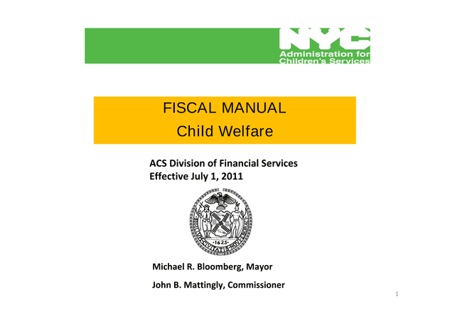 ACS Fiscal Manual  Child Welfare screenshot