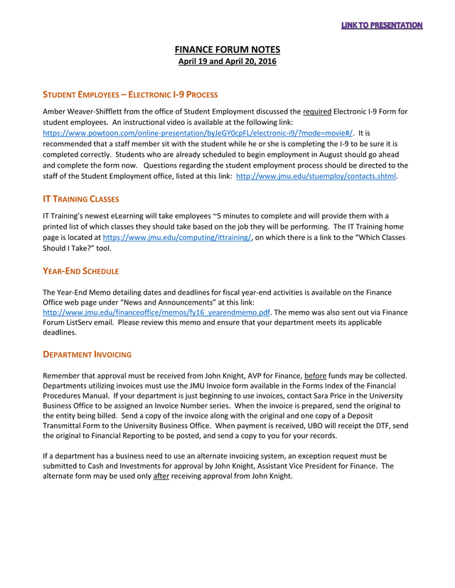 Finance Forum Notes screenshot