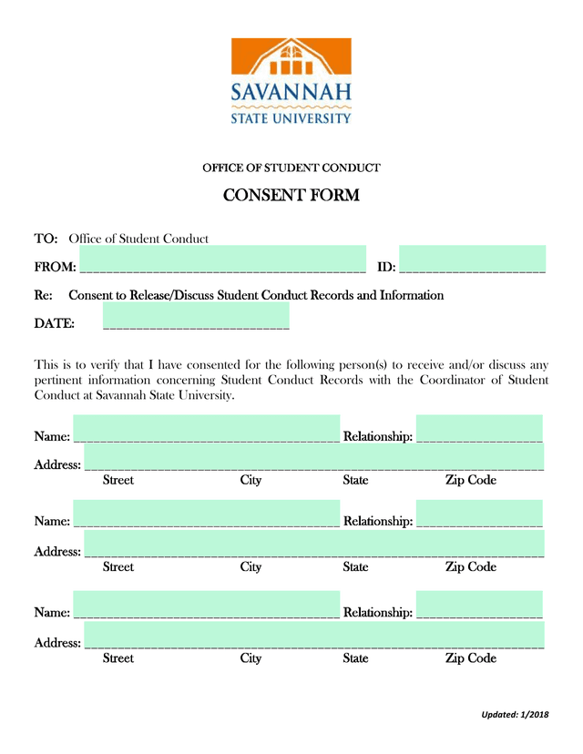 Consent Form screenshot