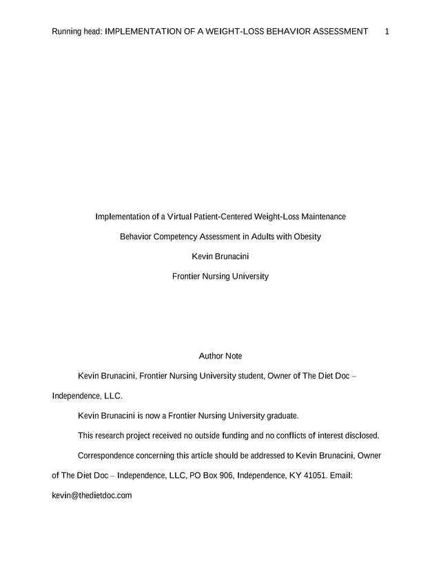 Implementation Of A Virtual Patient Centered Weight Loss Maintenance Behavior Competency Assessment  screenshot