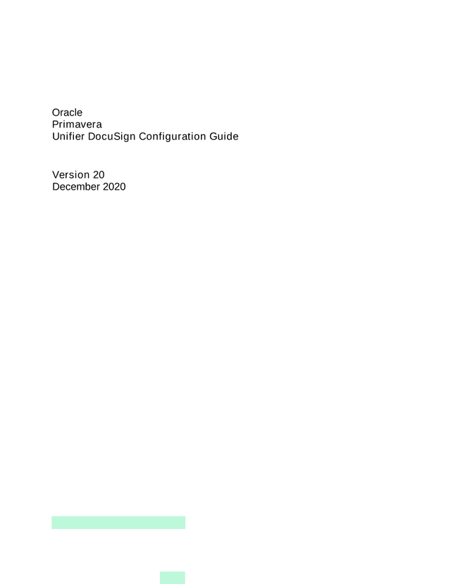 Oracle Primavera Unifier DocuSign Configuration Guide screenshot