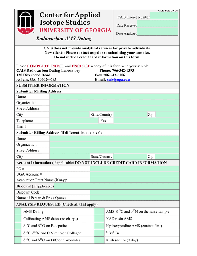 Radiocarbon AMS Dating screenshot
