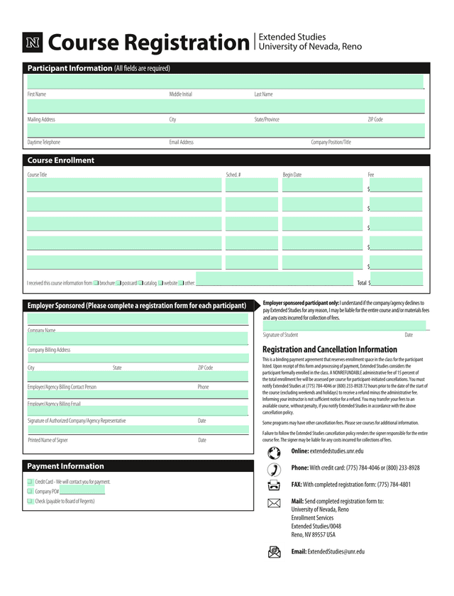 Course Registration screenshot